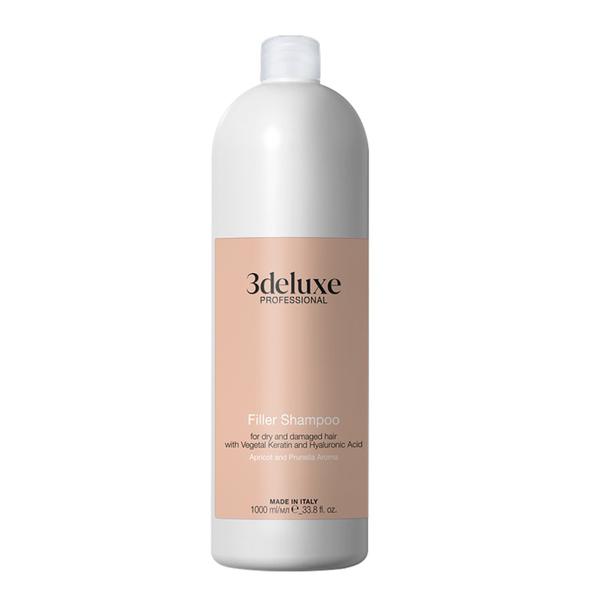 Уплътняващ шампоан с кератин и хиалуронова киселина 3Deluxe Рrofessional Filler Shampoo 1000ml Уплътняващ шампоан с кератин и хиалуронова киселина 3Deluxe Рrofessional Filler Shampoo 1000ml