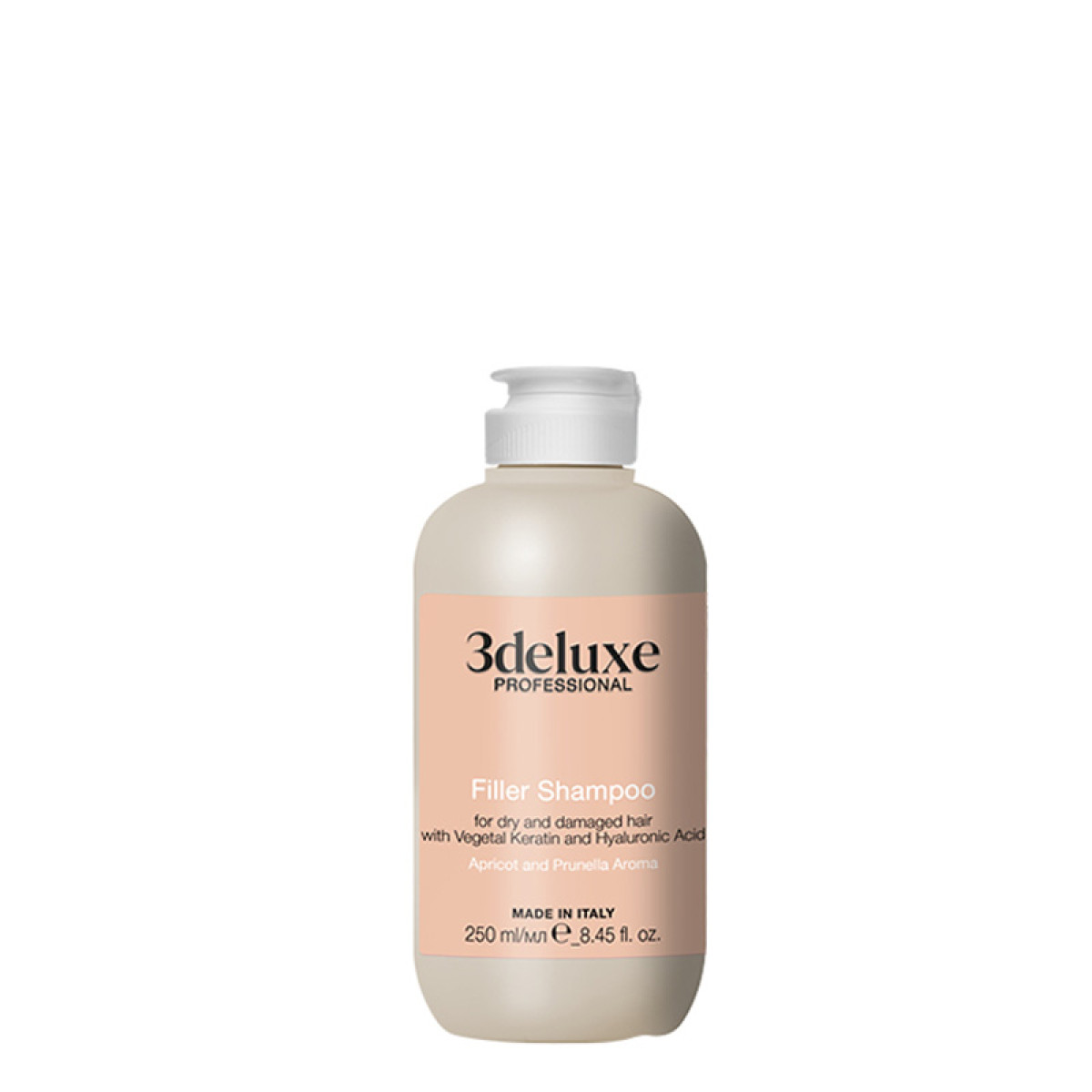 Уплътняващ шампоан с кератин и хиалуронова киселина 3Deluxe Рrofessional Filler Shampoo 250ml Уплътняващ шампоан с кератин и хиалуронова киселина 3Deluxe Рrofessional Filler Shampoo 250ml