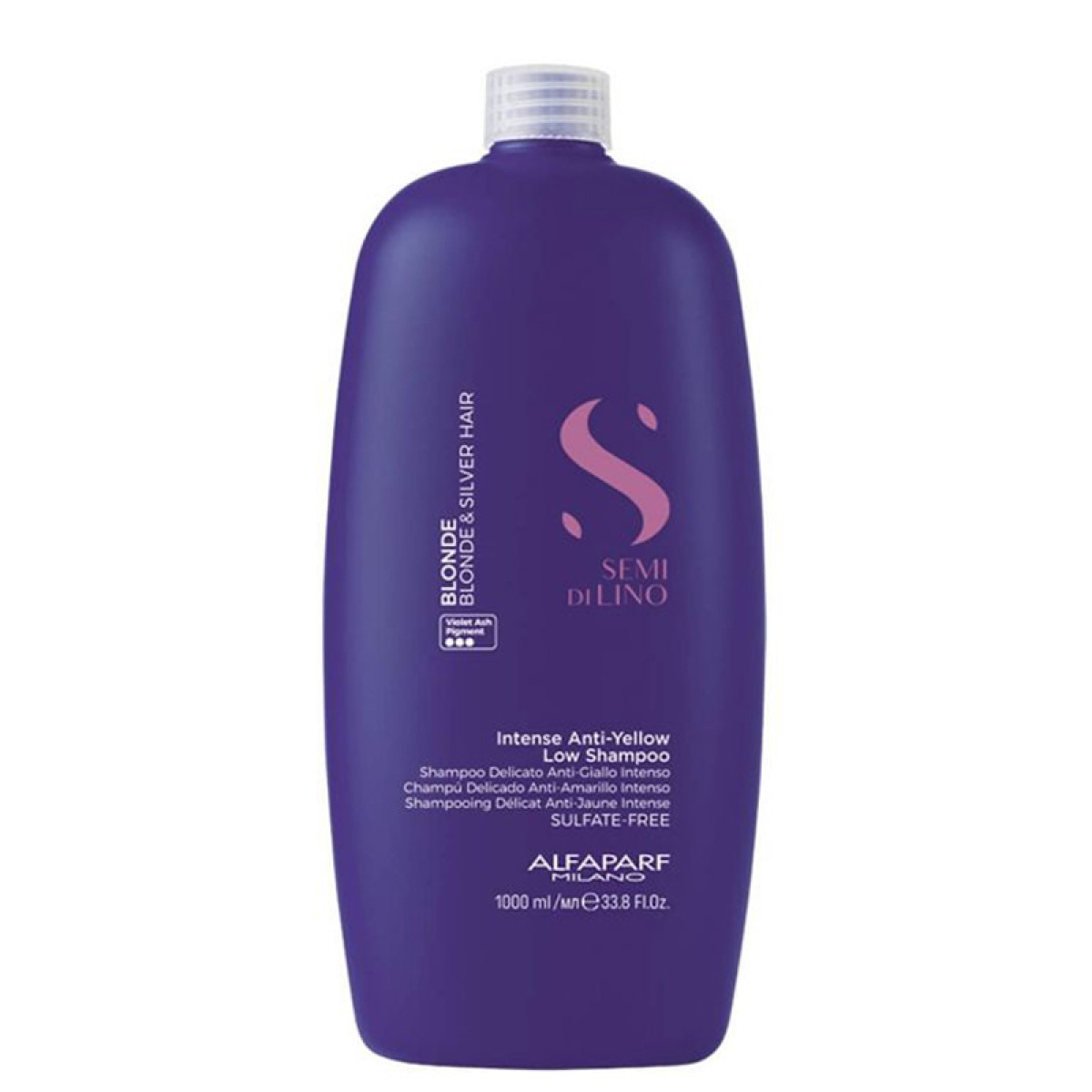 Матиращ шампоан за руса и сива коса Alfaparf Semi di Lino Blonde Anti-Yellow Low Shampoo 1000ml