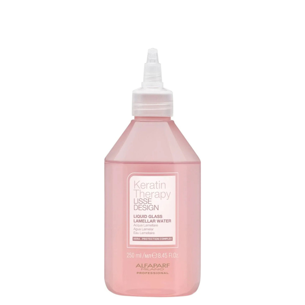 Ламеларна вода за изключителен блясък ALFAPARF LISSE DESIGN KERATIN THERAPY LIQUID GLASS LAMELLAR WATER 250 ml