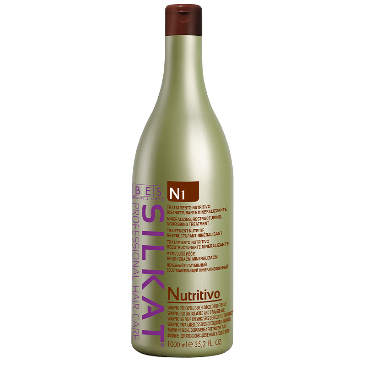 Подхранващ шампоан за суха и увредени коси BES Silkat Nutritivo Shampoo N1 1000ml Подхранващ шампоан за суха и увредени коси BES Silkat Nutritivo Shampoo N1 1000ml
