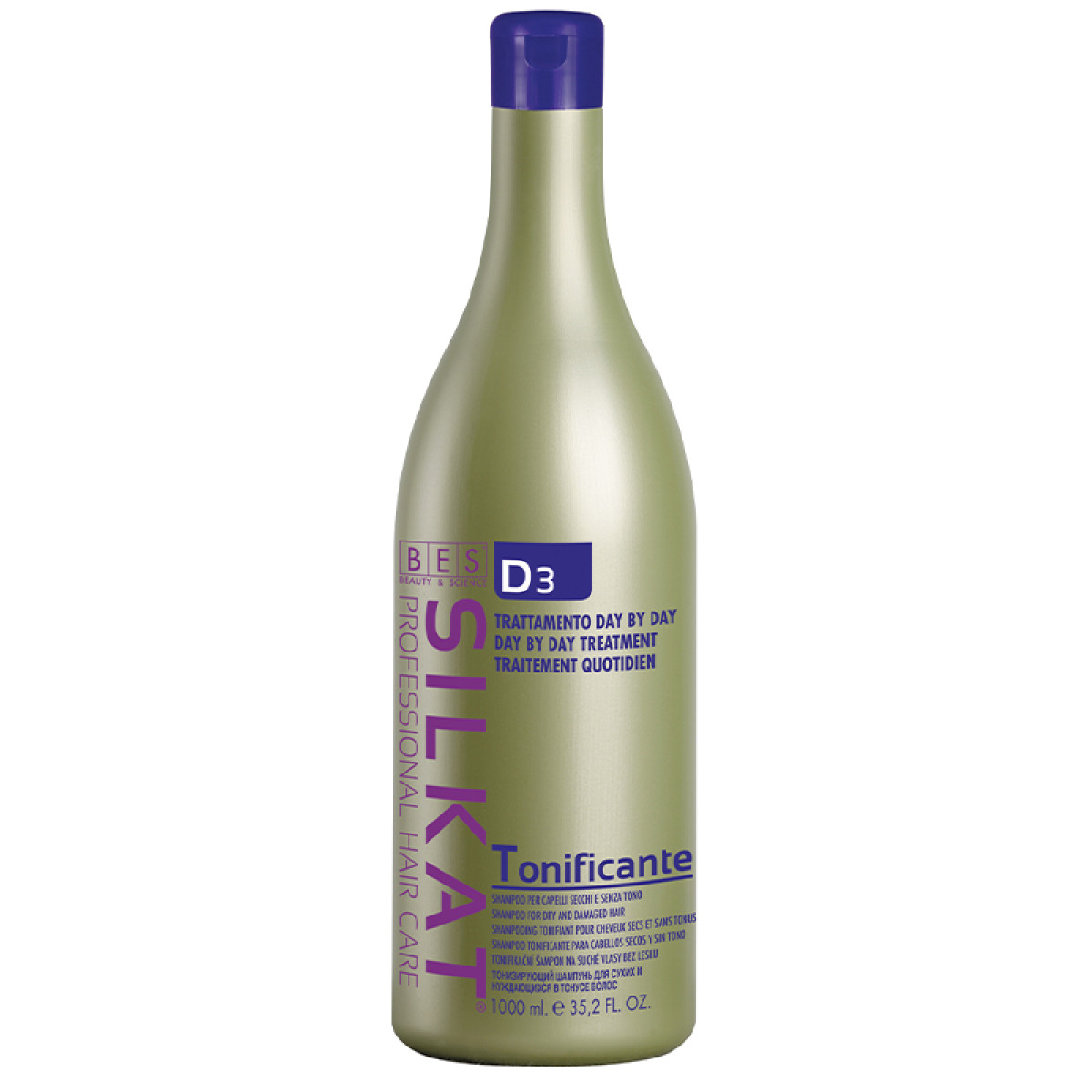 Тонизиращ шампоан за суха и увредена коса BES Silkat Tonificante Shampoo D3 1000ml Тонизиращ шампоан за суха и увредена коса BES Silkat Tonificante Shampoo D3 1000ml