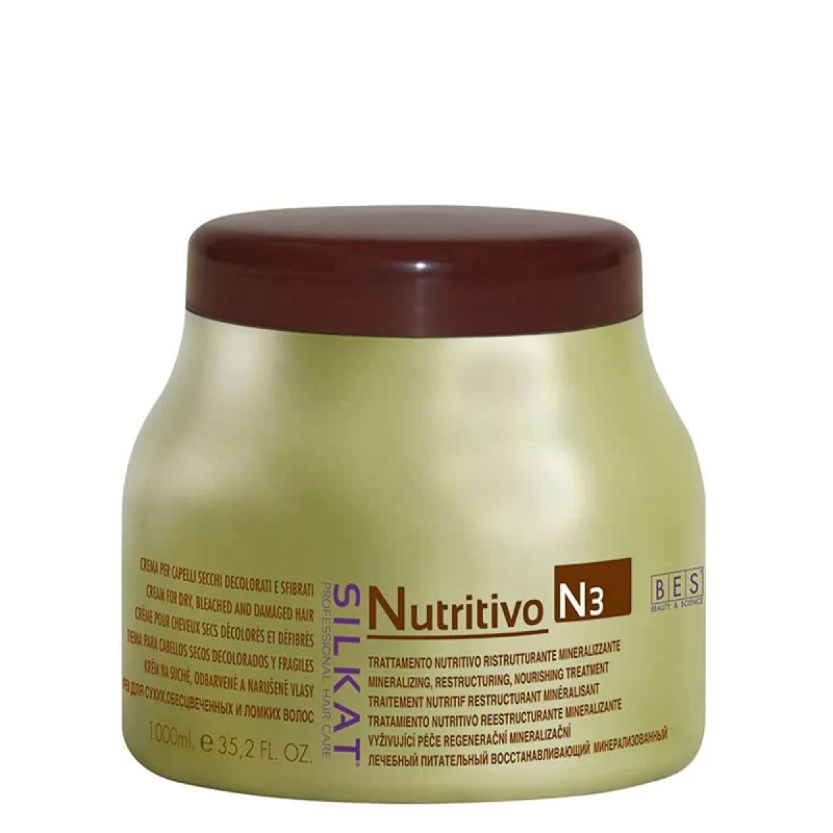 Подхранваща маска за суха и изтощена коса BES Silkat Nutritivo Mask N3 1000ml Подхранваща маска за суха и изтощена коса BES Silkat Nutritivo Mask N3 1000ml