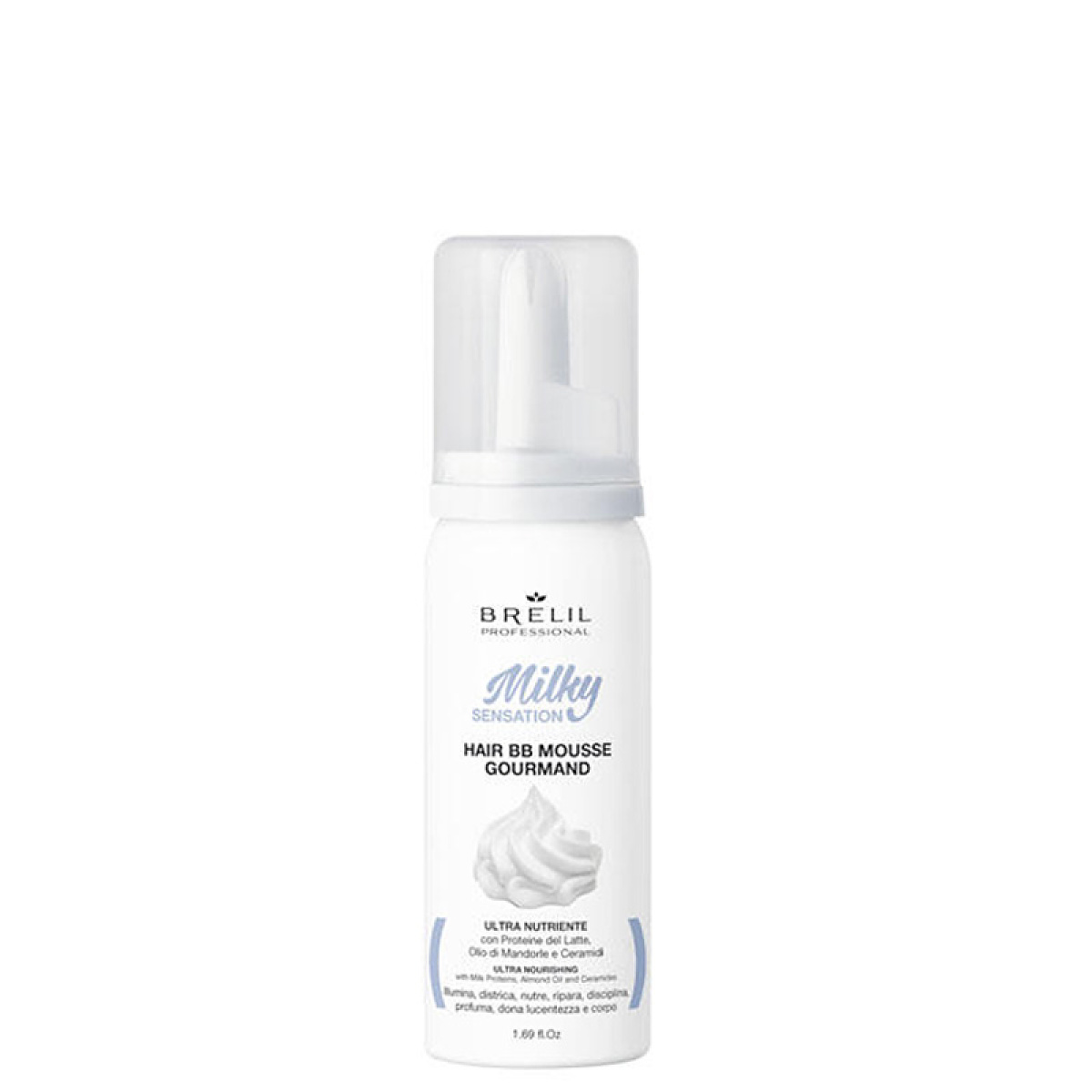 Подхранваща сметана с млечни протеини за блестяща и здрава коса Brelil Milky Sensation BB Mousse Gourmand 50ml Подхранваща сметана с млечни протеини за блестяща и здрава коса Brelil Milky Sensation BB Mousse Gourmand 50ml