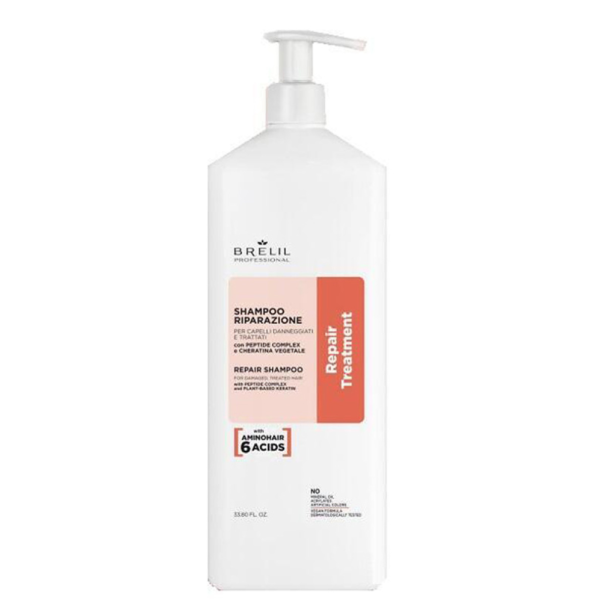 Възстановяващ шампоан с пептиден комплекс и кератин Brelil Repair Shampoo 1000ml