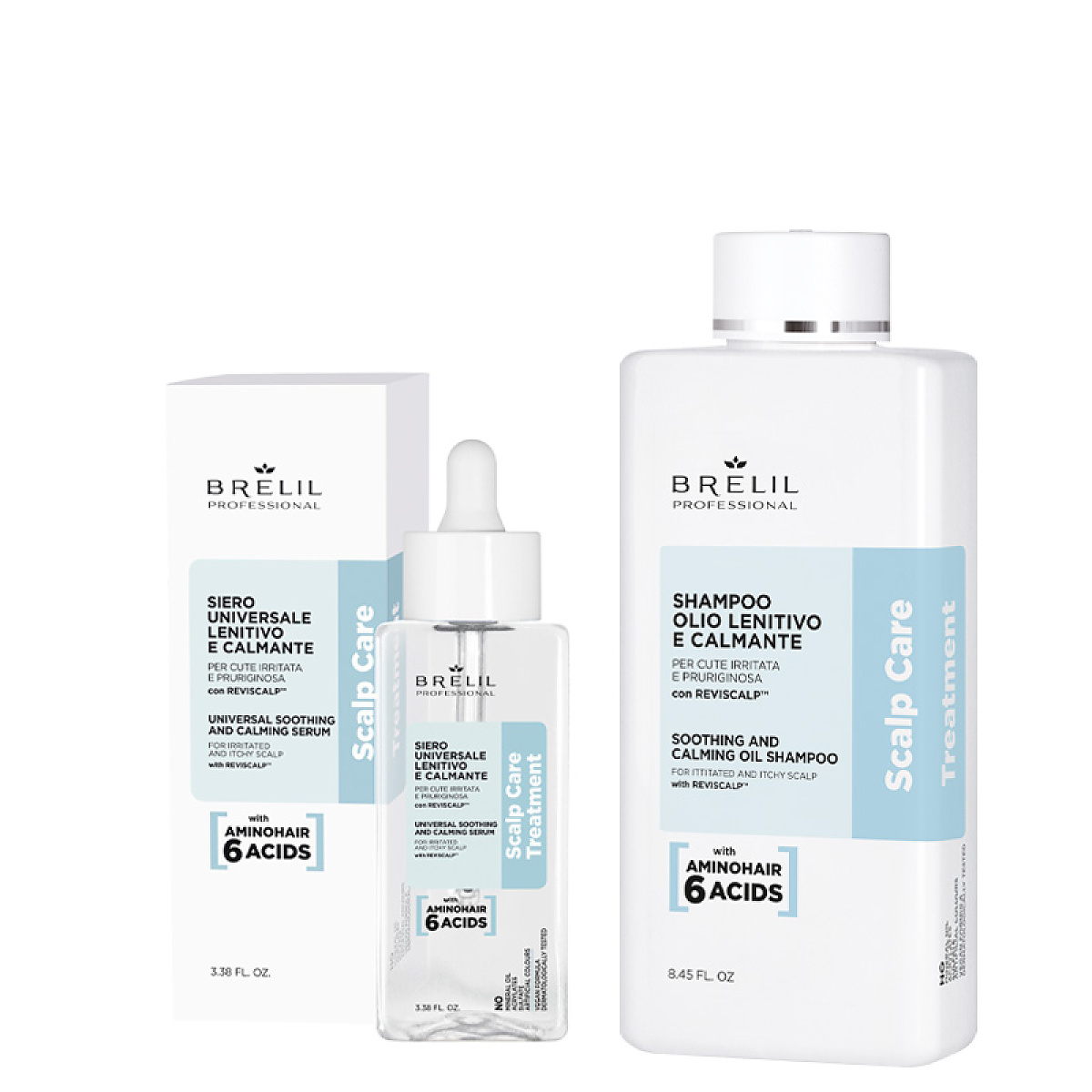 Комплект шампоан и серум за чувстителен скалп Brelil Scalp Care Calming 250/100ml Комплект шампоан и серум за чувстителен скалп Brelil Scalp Care Calming 250/100ml
