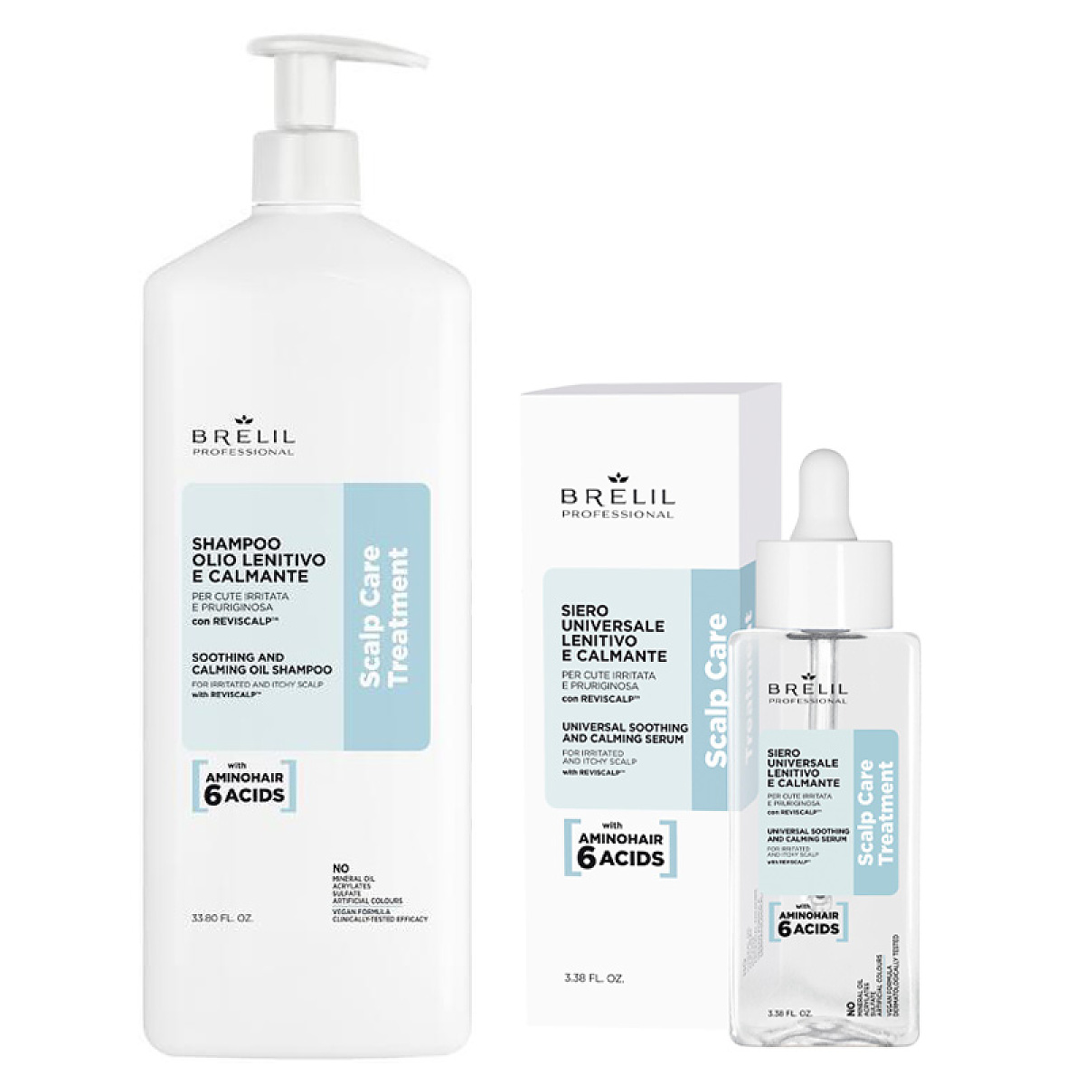 Комплект шампоан и серум за чувстителен скалп Brelil Scalp Care Calming 1000/100ml Комплект шампоан и серум за чувстителен скалп Brelil Scalp Care Calming 1000/100ml