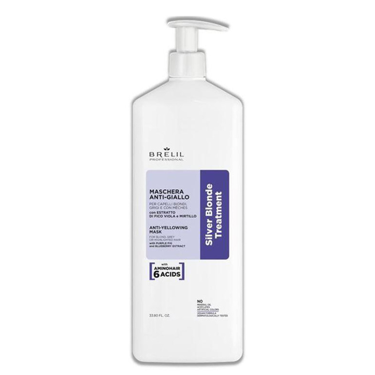 Маска с анти-жълт ефект за руса коса Brelil Silver Blonde Anti-Yellow Mask 1000ml
