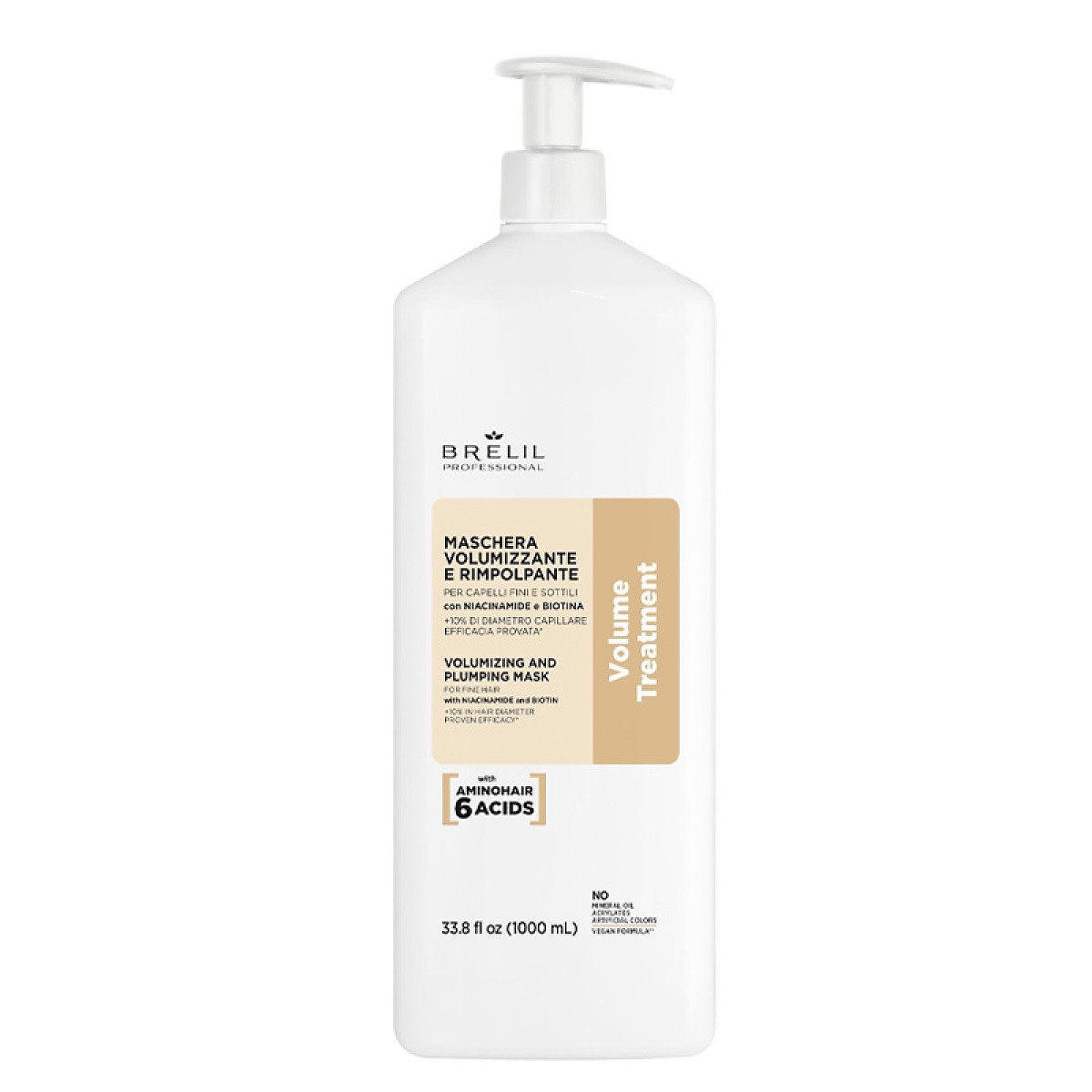 Маска за уплътняване на фина и тънка коса Brelil Volume Mask 1000ml Маска за уплътняване на фина и тънка коса Brelil Volume Mask 1000ml