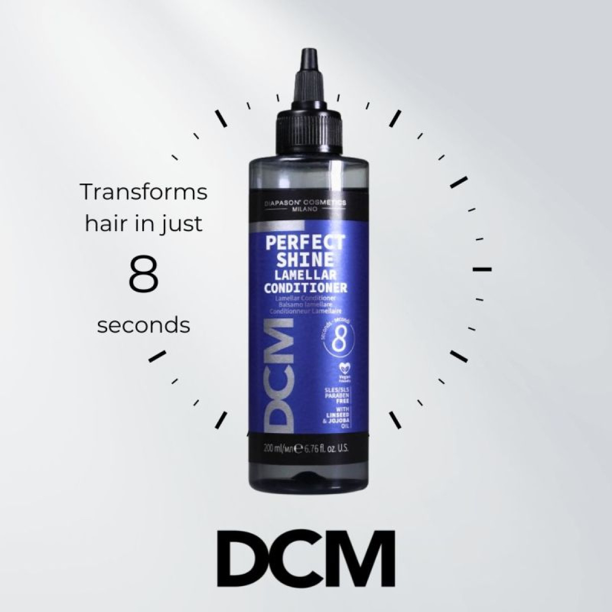Ламиниращ балсам за блясък на косата само за 8 секунди DCM Shine Lamellar Conditioner 200ml Ламиниращ балсам за блясък на косата само за 8 секунди DCM Shine Lamellar Conditioner 200ml