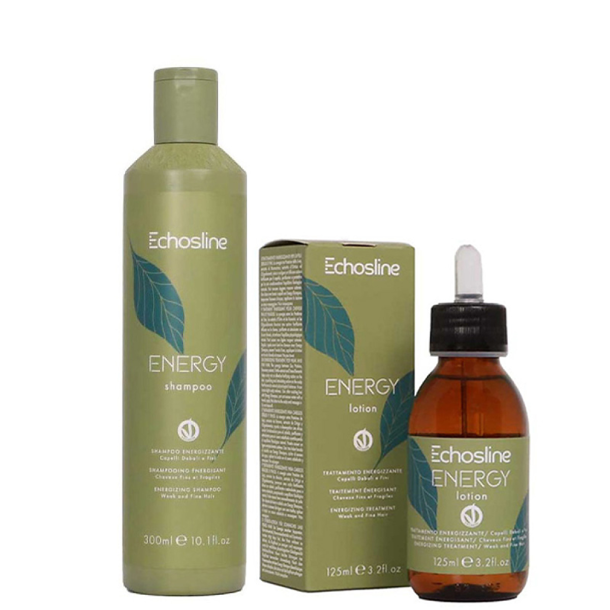 Комплект против косопад за тънка и слаба коса Echosline Energy 300/125ml Комплект против косопад за тънка и слаба коса Echosline Energy 300/125ml