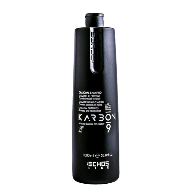 Веган шампоан с органичен въглен и растителни екстракти ECHOSLINE KARBON 9 Shampoo 1000ml