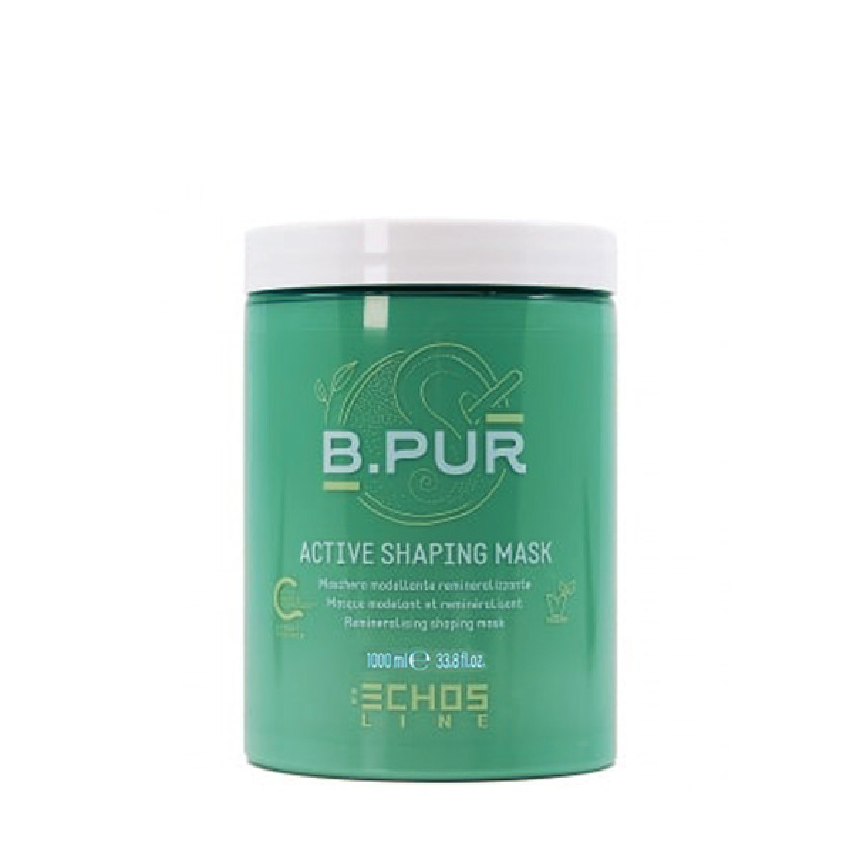 Подхранваща реминерализираща маска с бяла глина и масло от шеа ECHOSLINE B.PUR Active Shaping Mask 1000ml