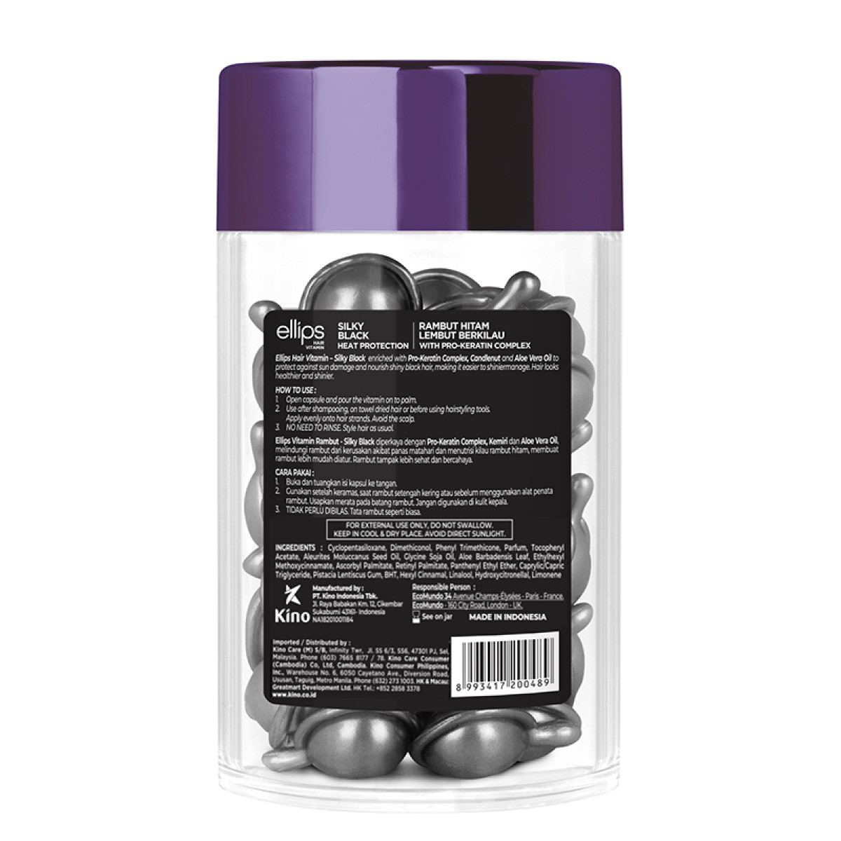 Витаминна терапия с кератин за блясък на черна коса Ellips Hair Repair Silky Black – 50бр. х 1мл. Витаминна терапия с кератин за блясък на черна коса Ellips Hair Repair Silky Black – 50бр. х 1мл.