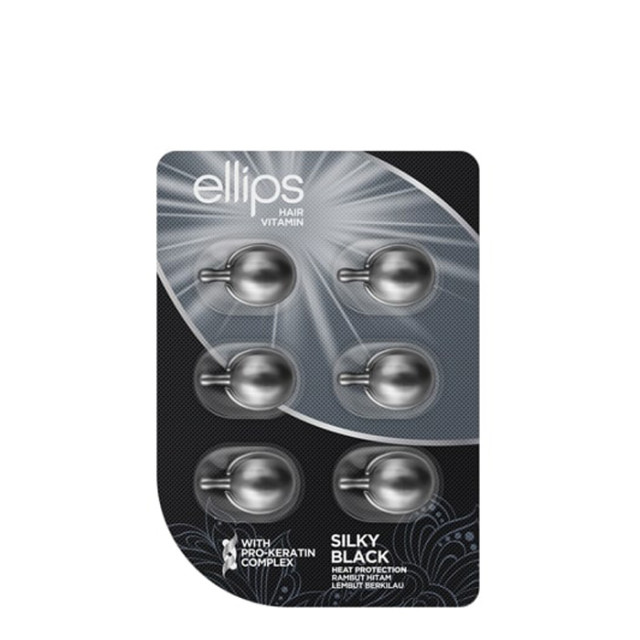 Витаминна терапия с кератин за блясък на черна коса Ellips Hair Repair Shiny Black – 6 бр. х 1мл.