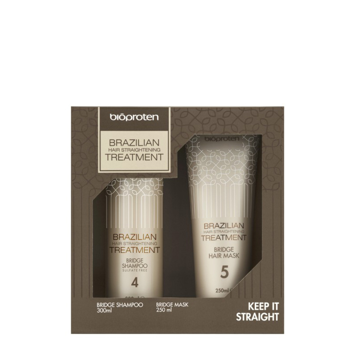 Поддържащ комплект за гладка и права коса FARCOM Bioproten Hair Straighteming Treatment Shampoo and Mask 300/250ml