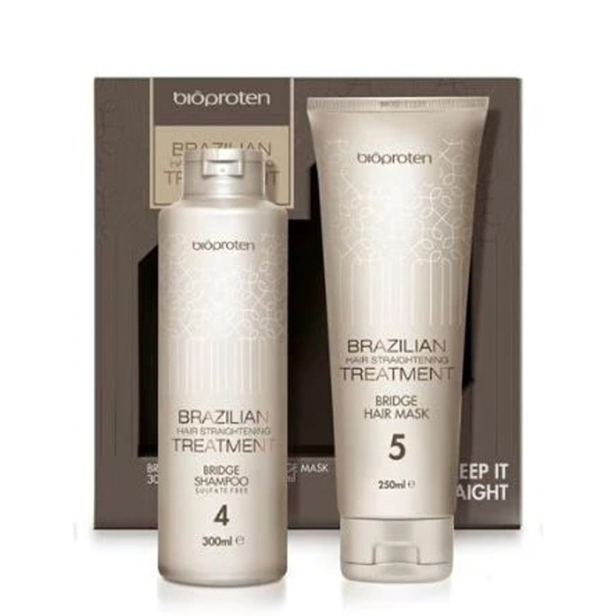 Поддържащ комплект за гладка и права коса FARCOM Bioproten Hair Straighteming Treatment Shampoo and Mask 300/250ml