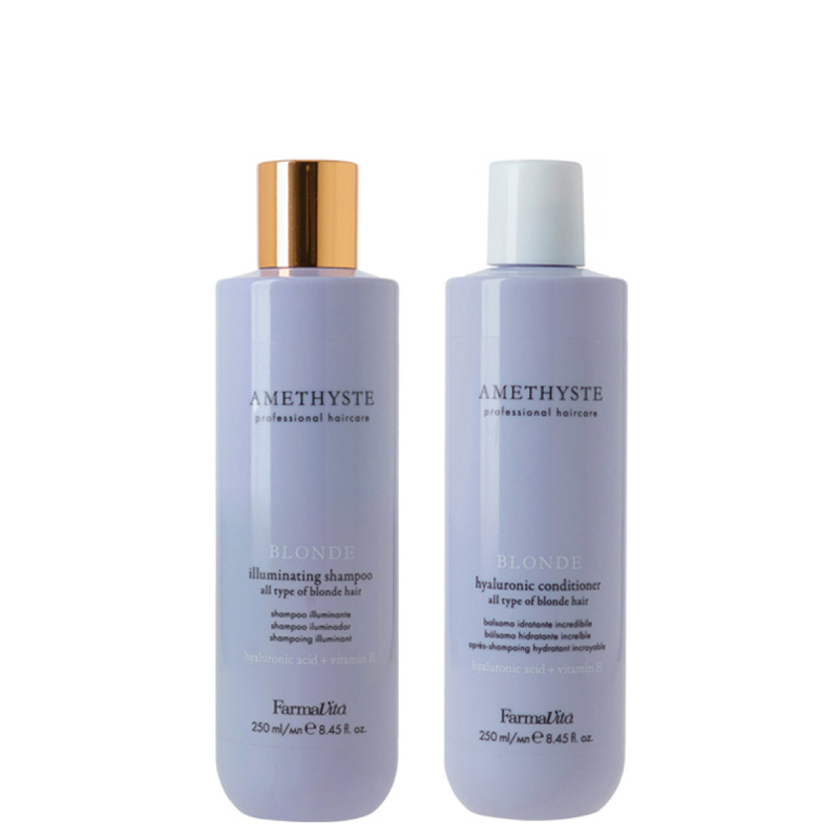Озаряващи шампоан и балсам за руса коса Farmavita Amethyste Blonde Illuminating 2x250ml Озаряващи шампоан и балсам за руса коса Farmavita Amethyste Blonde Illuminating 2x250ml