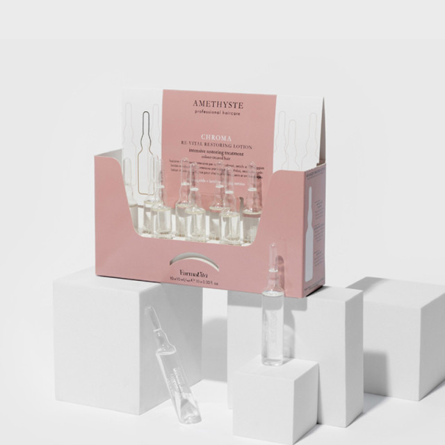 Ревитализиращи ампули за боядисана коса Farmavita Amethyste Chroma Re-Vital Restoring Lotion 10×10ml Ревитализиращи ампули за боядисана коса Farmavita Amethyste Chroma Re-Vital Restoring Lotion 10×10ml