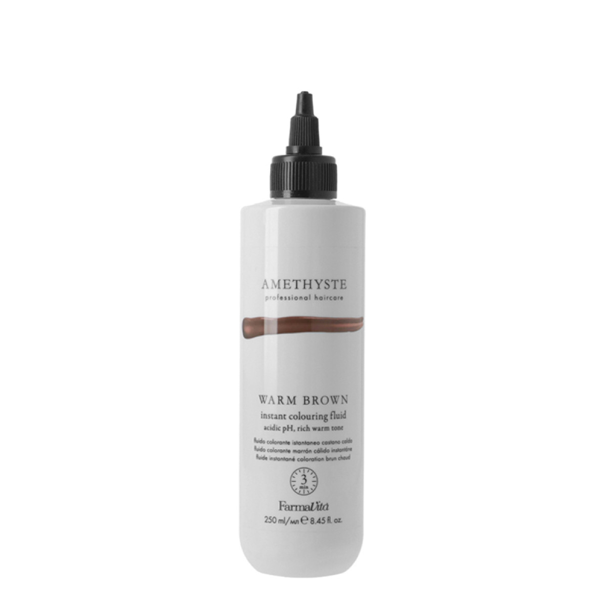 Оцветяващ флуид в топъл кестеняв цвят Farmavita Amethyste Instant Color Fluid Warm Brown 250ml