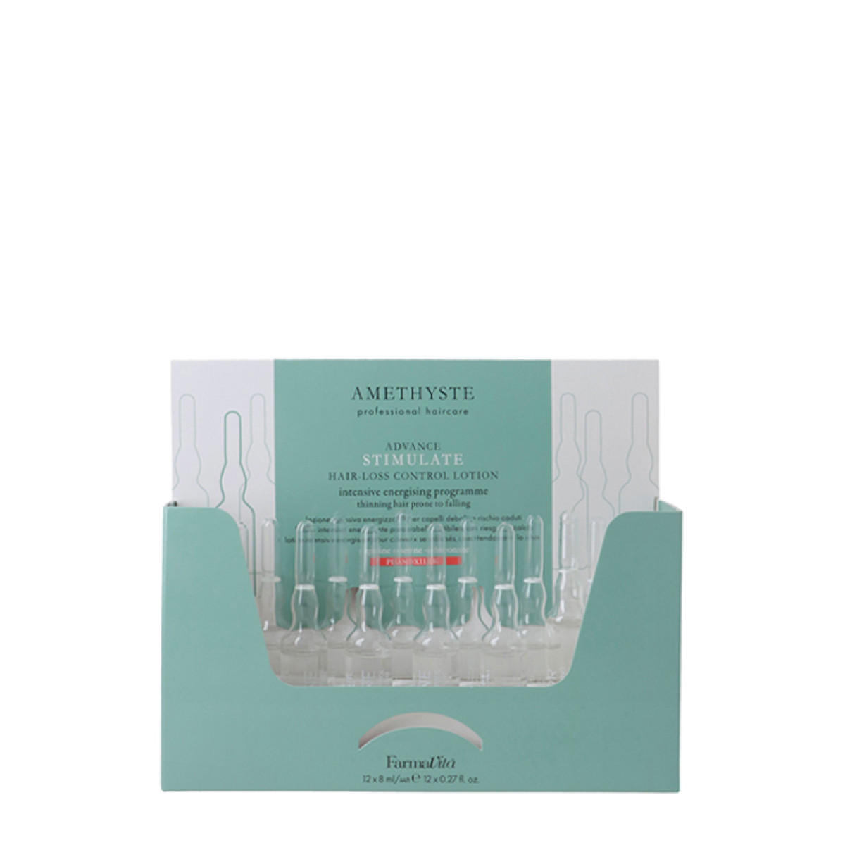 Интензивни енергизиращи ампули против косопад Farmavita Amethyste Scalp Advance Stimulate Hair Loss Control Lotion 12x8ml Интензивни енергизиращи ампули против косопад Farmavita Amethyste Scalp Advance Stimulate Hair Loss Control Lotion 12x8ml
