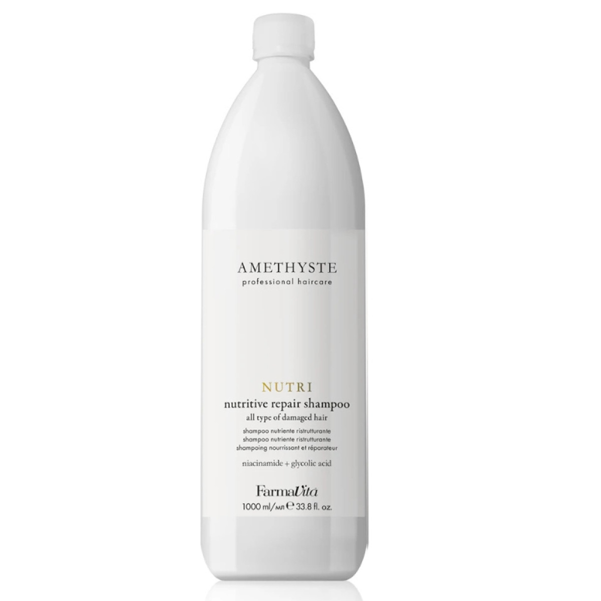 Подхранващ шампоан за увредена и изтощена коса Farmavita Amethyste Nutri Nutritive Repair Shampoo 1000ml Подхранващ шампоан за увредена и изтощена коса Farmavita Amethyste Nutri Nutritive Repair Shampoo 1000ml