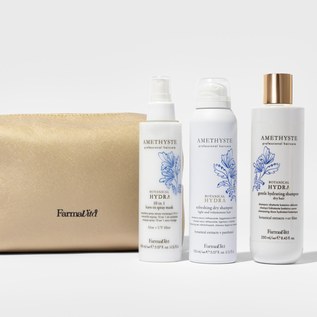 Комплект Farmavita Amethyste Botanical Hydra + подарък кожен несесер Комплект Farmavita Amethyste Botanical Hydra + подарък кожен несесер