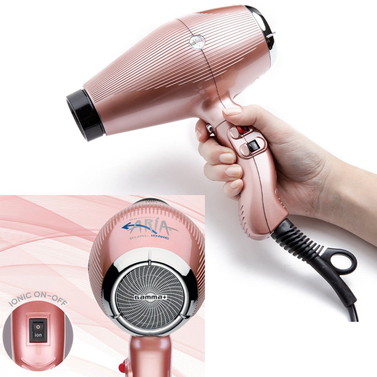 Сешоар Gammapiu Aria Dual Ionic Gold Rose 2200W