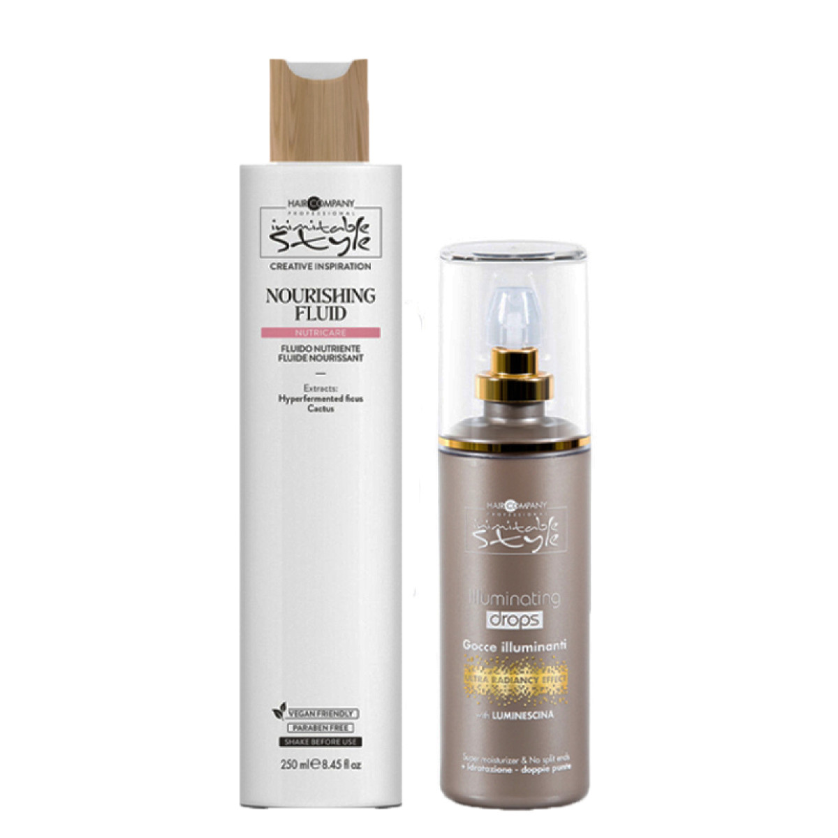 Комплект подхранващ крем и серум HAIR COMPANY Inimitable Care Illuminating 250/100ml