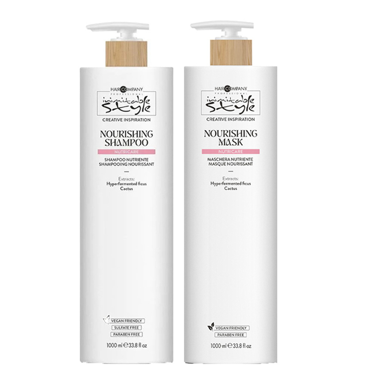 Подхранващ комплект за всеки тип коса Hair Company Inimitable Style Nutricare Nourishing 2x1000ml Подхранващ комплект за всеки тип коса Hair Company Inimitable Style Nutricare Nourishing 2x1000ml