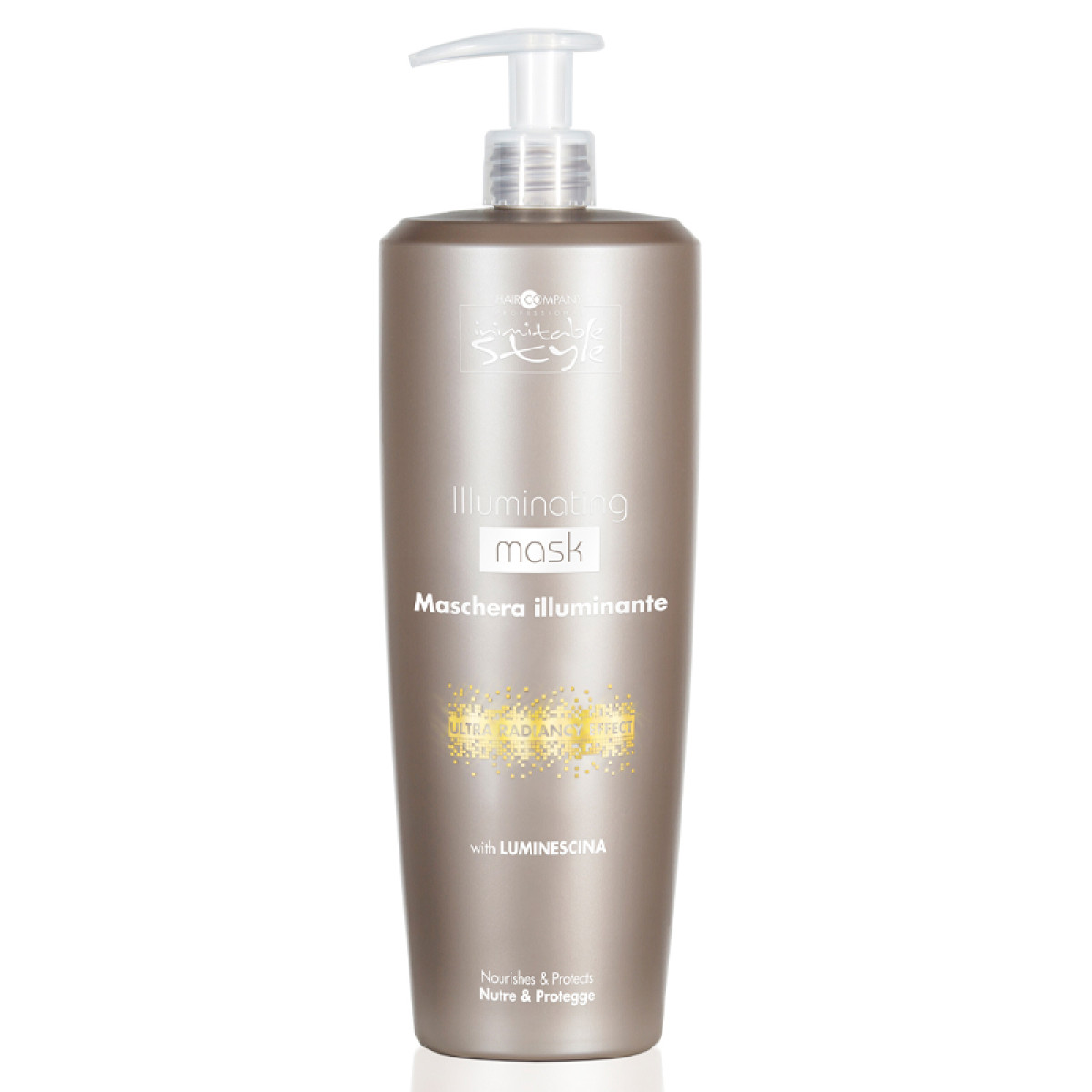 Подхранваща маска за блясък на всеки тип коса HAIR COMPANY Inimitable Care Illuminating Mask 1000ml