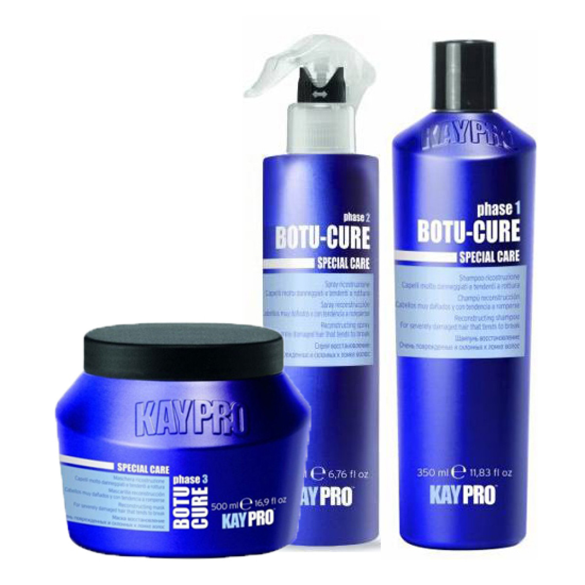 Реконструираща терапия с пептиди за увредена коса KAYPRO Botu-Cure 350/200/500ml