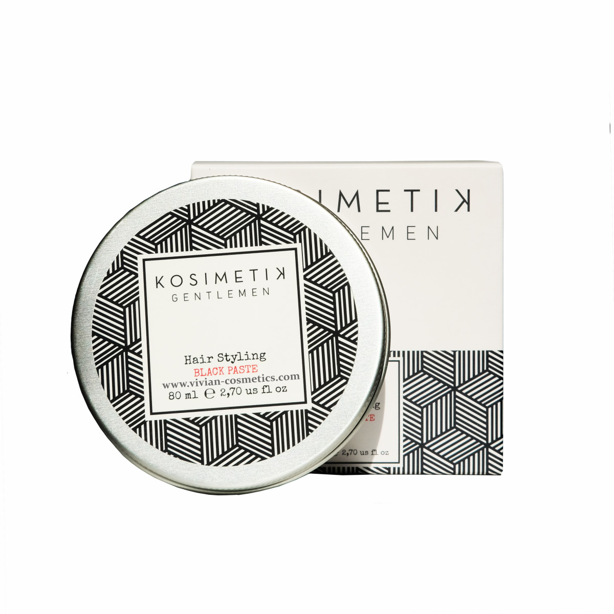 Черна вакса за матиране на посивели коси със силна фиксация Kosimetik Gentlemen Black Paste 80ml Черна вакса за матиране на посивели коси със силна фиксация Kosimetik Gentlemen Black Paste 80ml