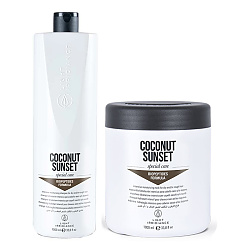 Възстановяващ комплект с кокосово масло и биопептиди Light Irridiance Coconut Sunset 2х1000ml