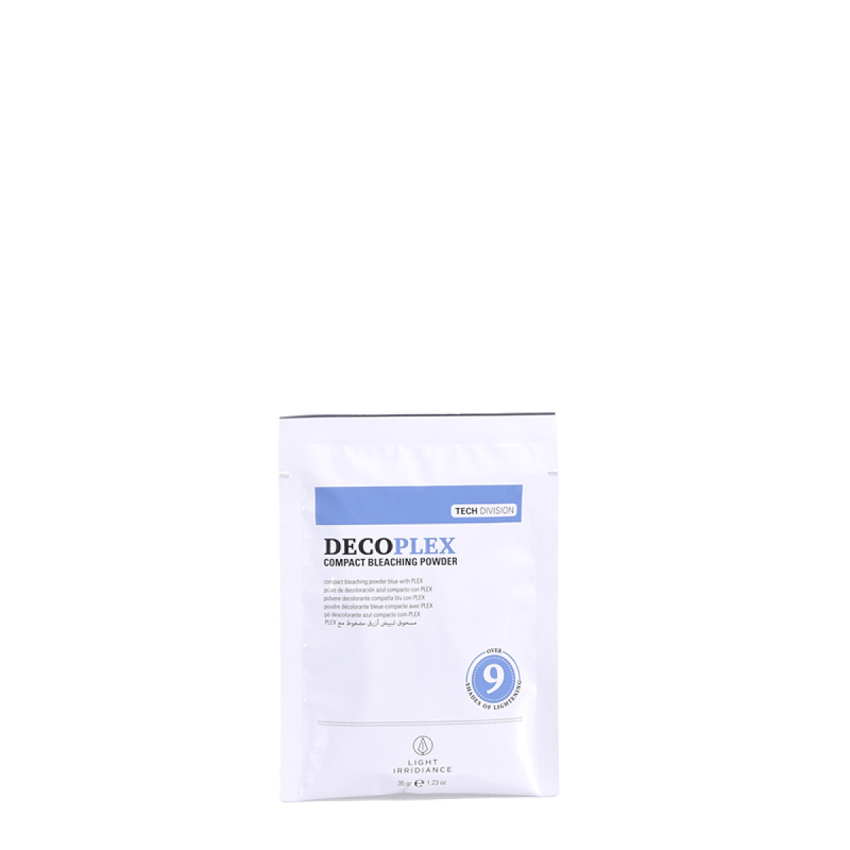 Синя супра с Plex формула, изсветляваща до 9 тона Light Irridiance Decoplex Compact Bleaching Powder 35 гр Синя супра с Plex формула, изсветляваща до 9 тона Light Irridiance Decoplex Compact Bleaching Powder 35 гр