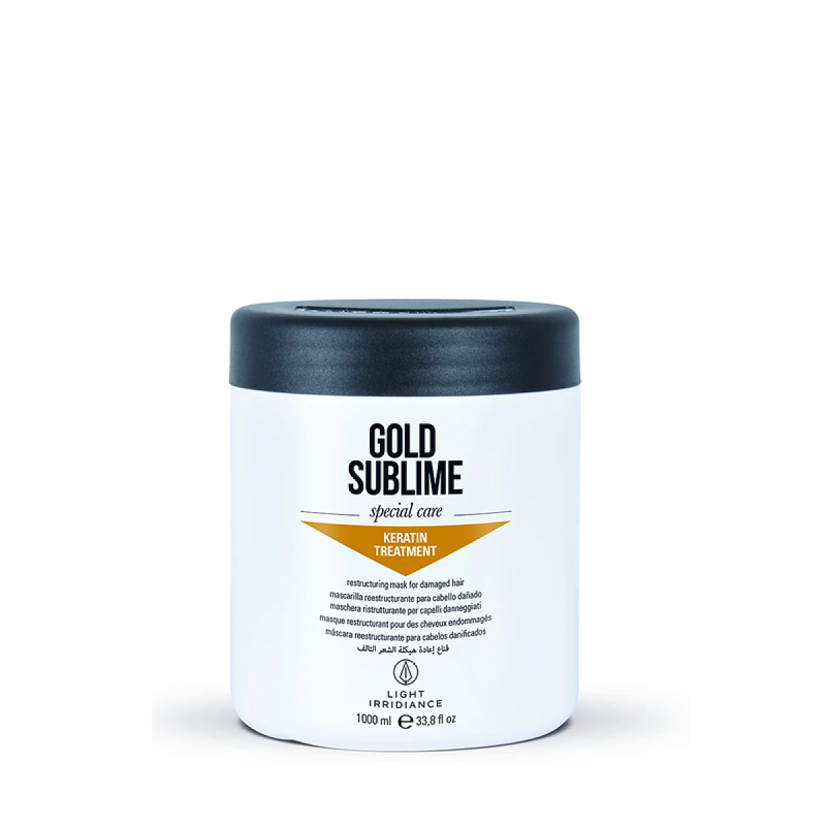 Интензивно-възстановяваща маска с кератин и златни молекули Light Irridiance Gold Sublime Mask 1000ml Интензивно-възстановяваща маска с кератин и златни молекули Light Irridiance Gold Sublime Mask 1000ml
