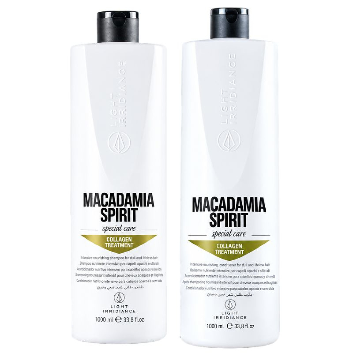 Комплект шампоан и балсам с макадамия и колаген Light Irridiance Macadamia Spirit 2х1000ml