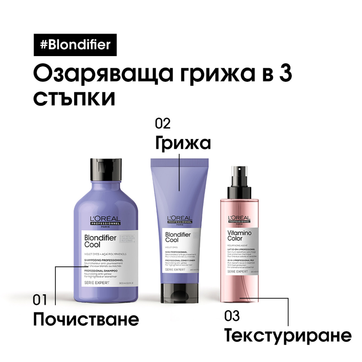 Неутрализиращ балсам за студени руси нюанси Loreal Professionnel Blondifier Cool Conditioner 200ml