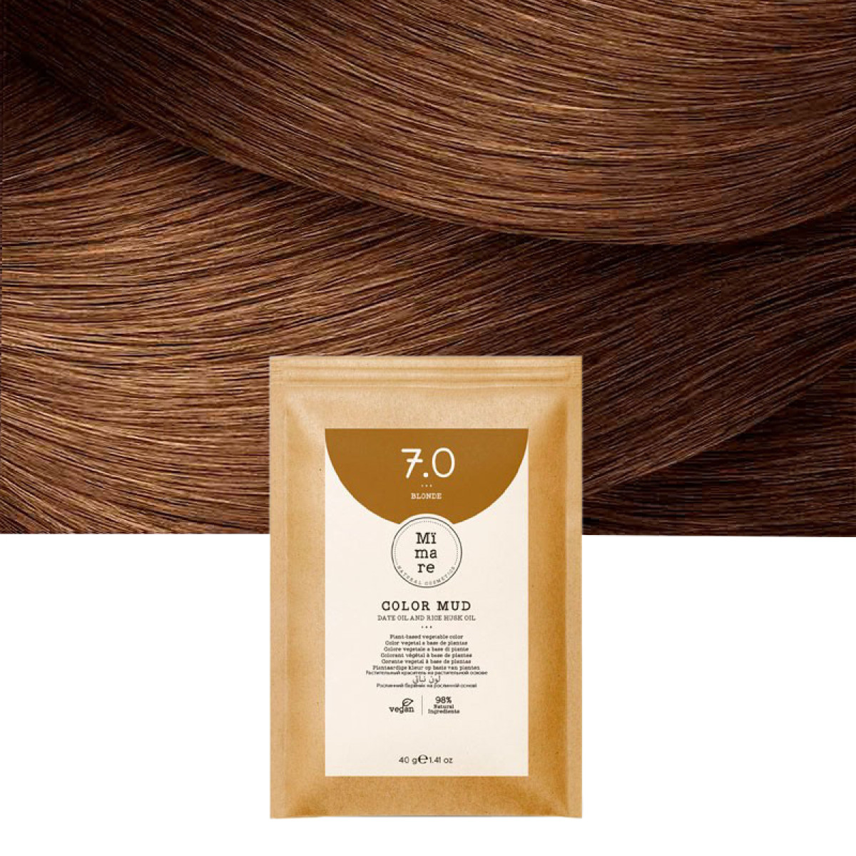 Оцветяваща глина с естествени растителни багрила Mimare Color Mud 40 гр - 7.0 Русо