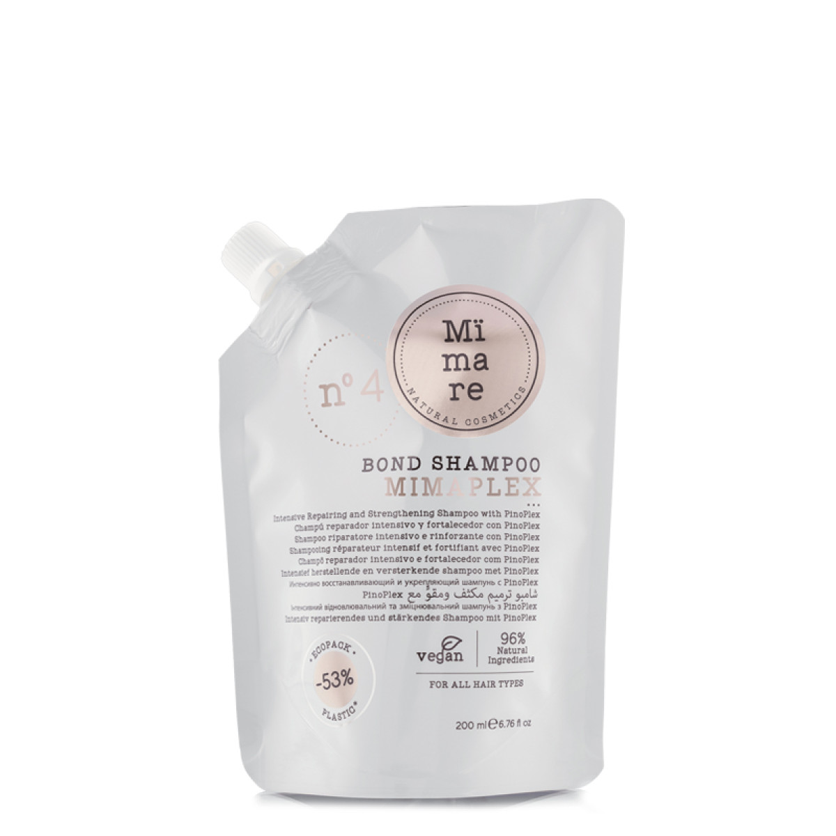 Възстановяващ шампоан с PinoPlex™ и хиалуронова киселина Mimare Mimaplex N°4 Bond 200ml Възстановяващ шампоан с PinoPlex™ и хиалуронова киселина Mimare Mimaplex N°4 Bond 200ml