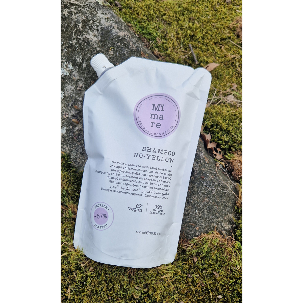 Анти-жълт шампоан с бамбуков въглен Mimare No-Yellow Shampoo 480ml