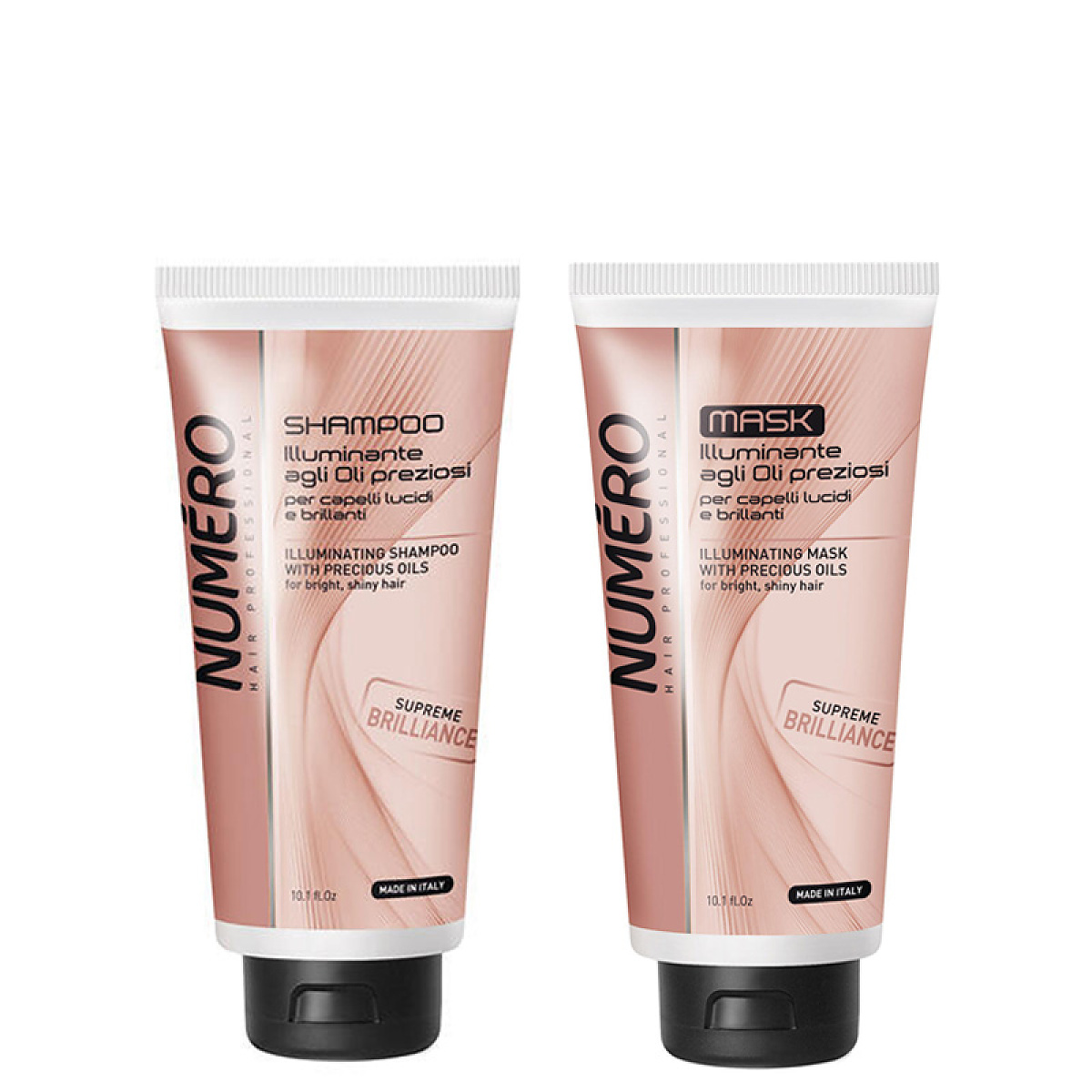 Озаряващ комплект шампоан и маска за блясък Brelil Numero Illuminating 2x300ml Озаряващ комплект шампоан и маска за блясък Brelil Numero Illuminating 2x300ml