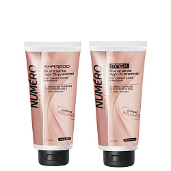 Озаряващ комплект шампоан и маска за блясък Brelil Numero Illuminating 2x300ml Озаряващ комплект шампоан и маска за блясък Brelil Numero Illuminating 2x300ml