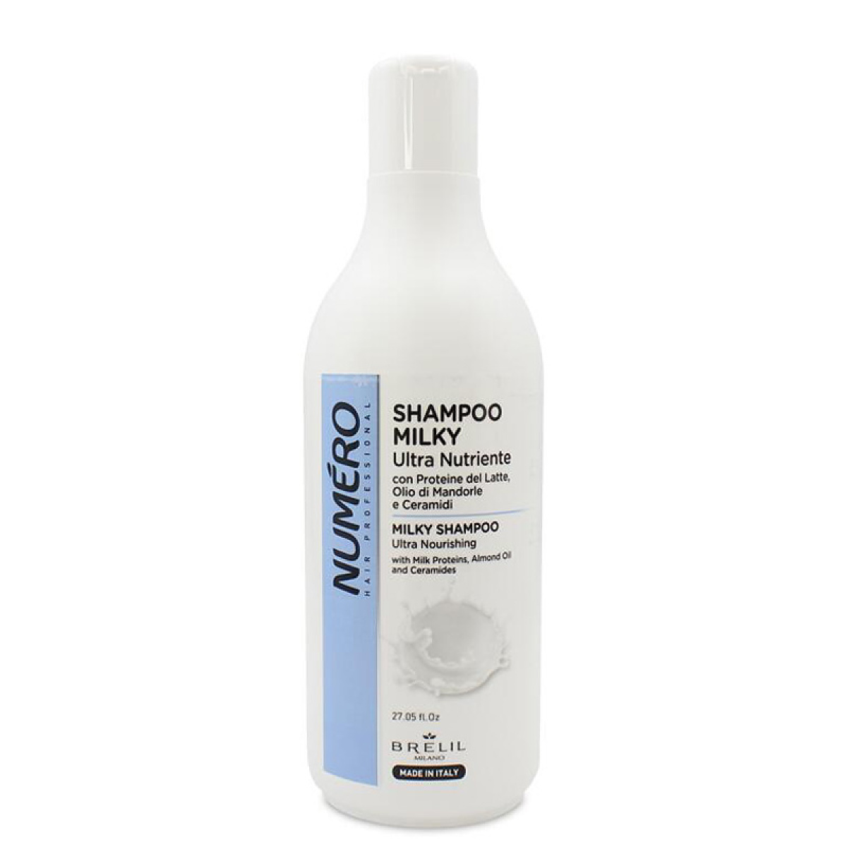 Подхранващ шампоан с млечен протеин Brelil Numero Milky Shampoo 800ml Подхранващ шампоан с млечен протеин Brelil Numero Milky Shampoo 800ml