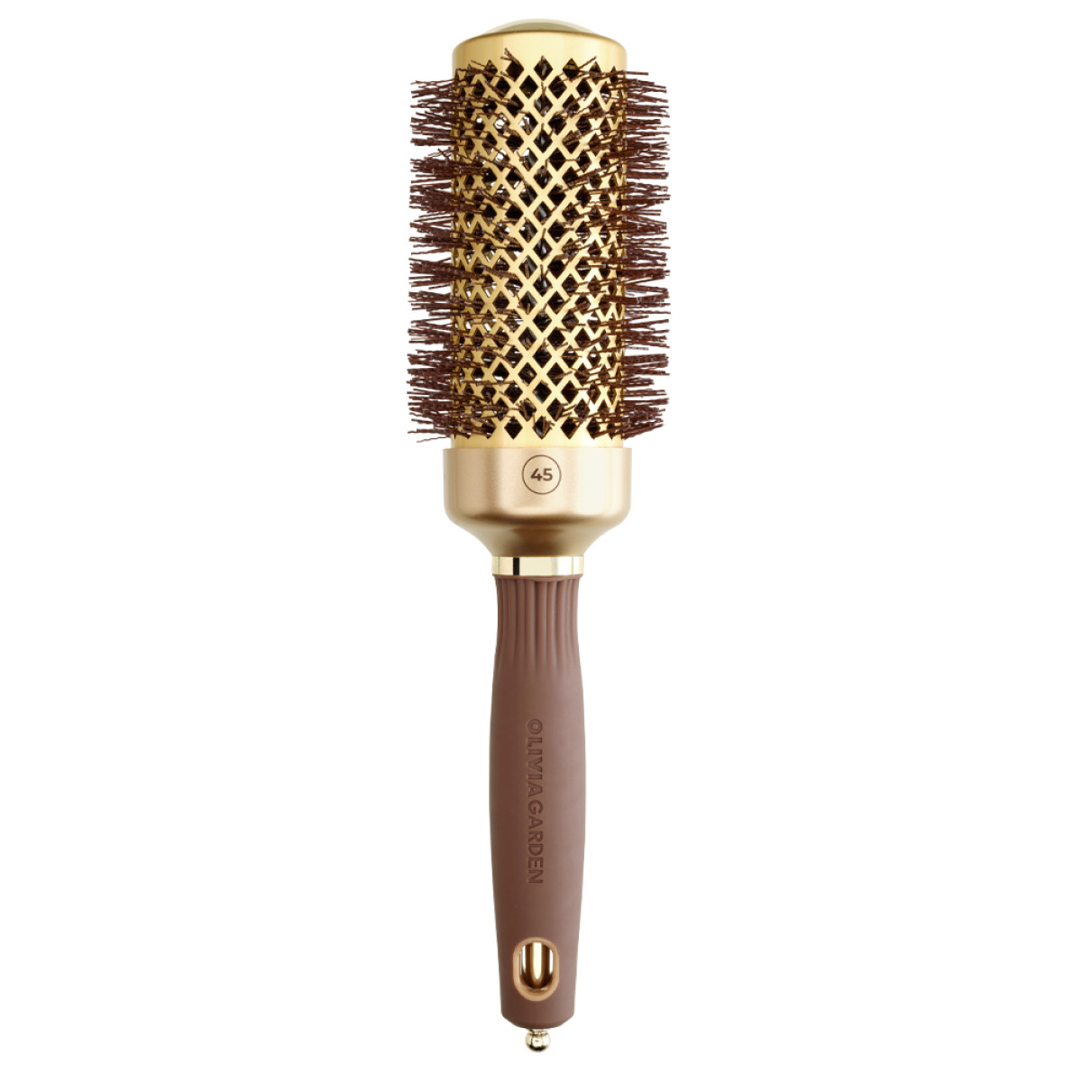 Кръгла четка за сешоар Olivia Garden Expert Blowout Shine Gold and Brown 45mm