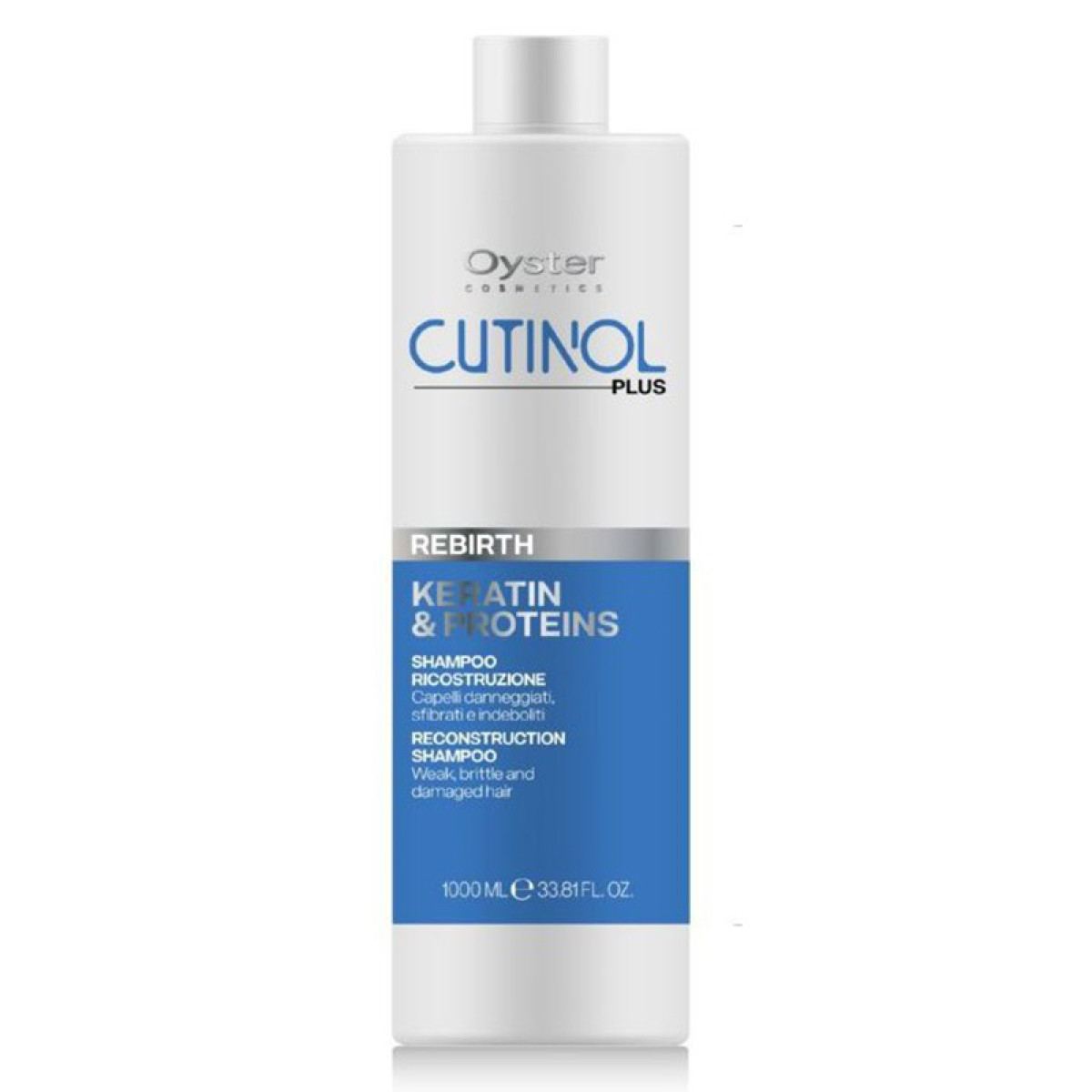 Реструктуриращ шампоан с кератин за суха и увредена коса Oyster Cutinol Plus Rebirth Shampoo 1000ml