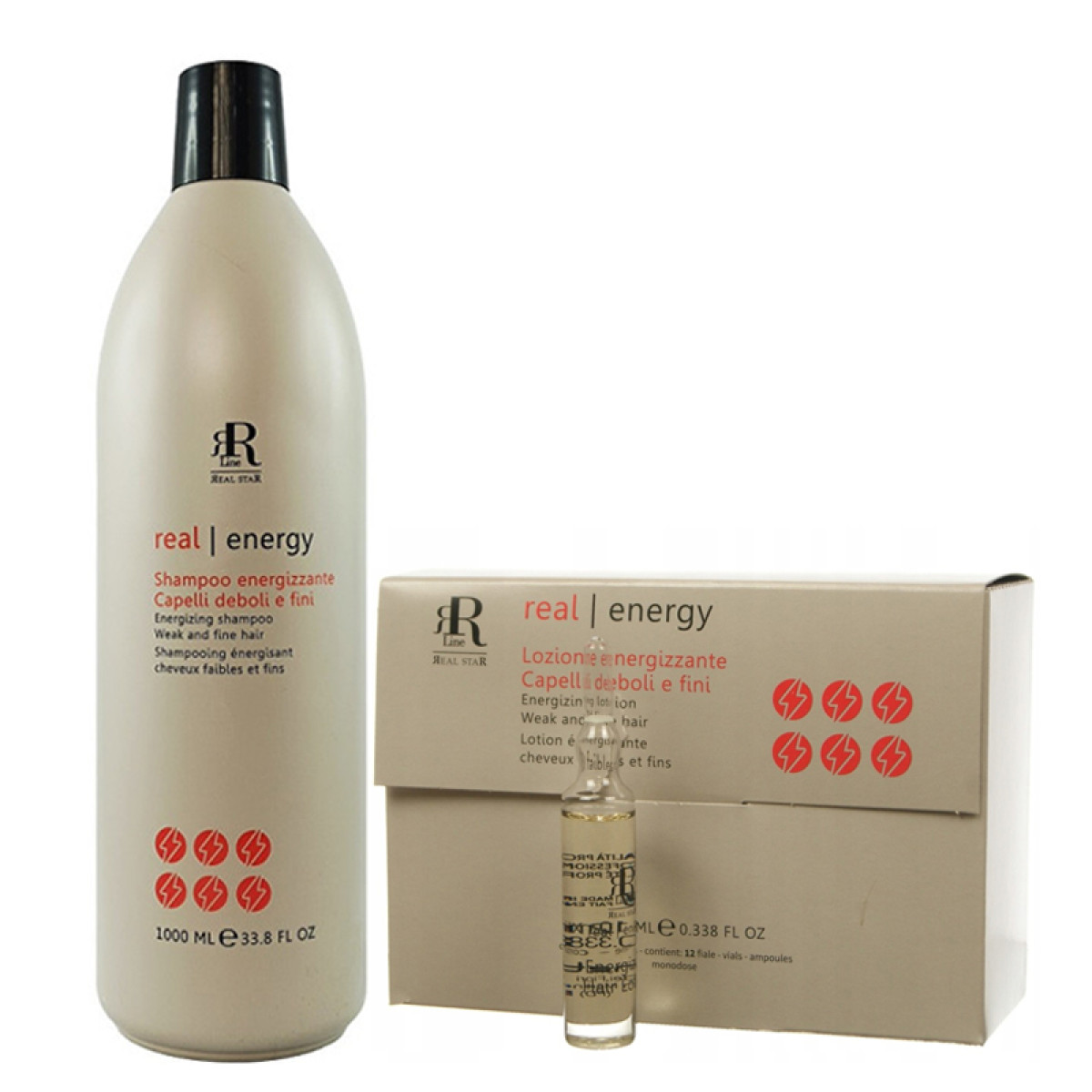 Енергизиращ комплект шампоан и ампули RR Line Therapy Star Energizing 1000ml/10x12ml