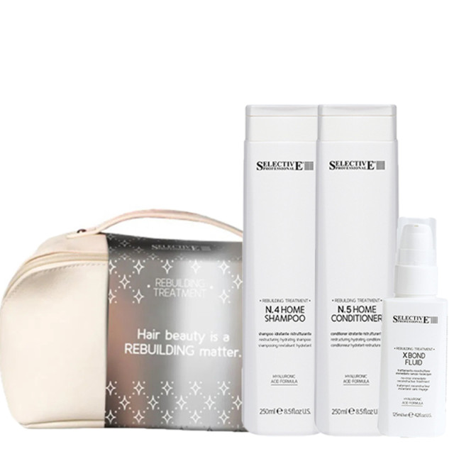 Възстановяващ комплект за увредена коса Selective Rebuilding 2x250ml/125ml + подарък несесер