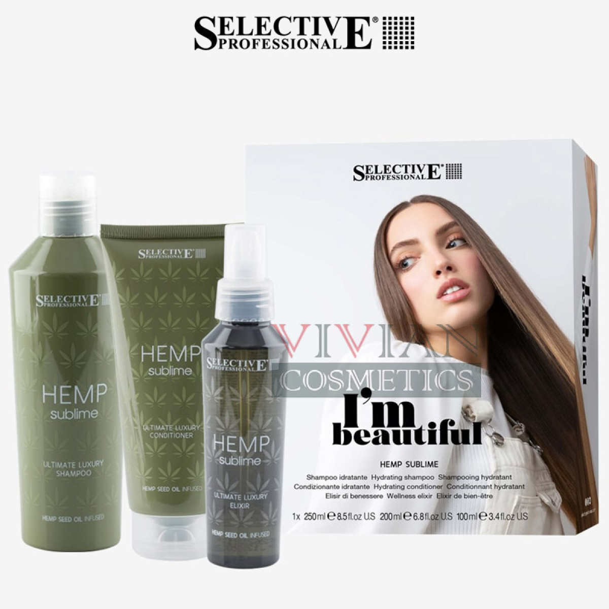 Хидратиращ комплект с конопено масло Selective Professional Hemp Sublime 250/200/100ml