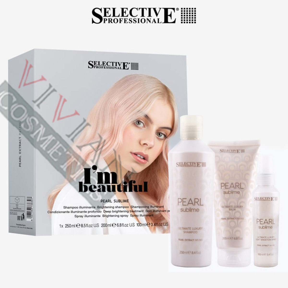 Комплект за луксозен блясък на руса коса Selective Professional Pearl Sublime Ultimate Luxury